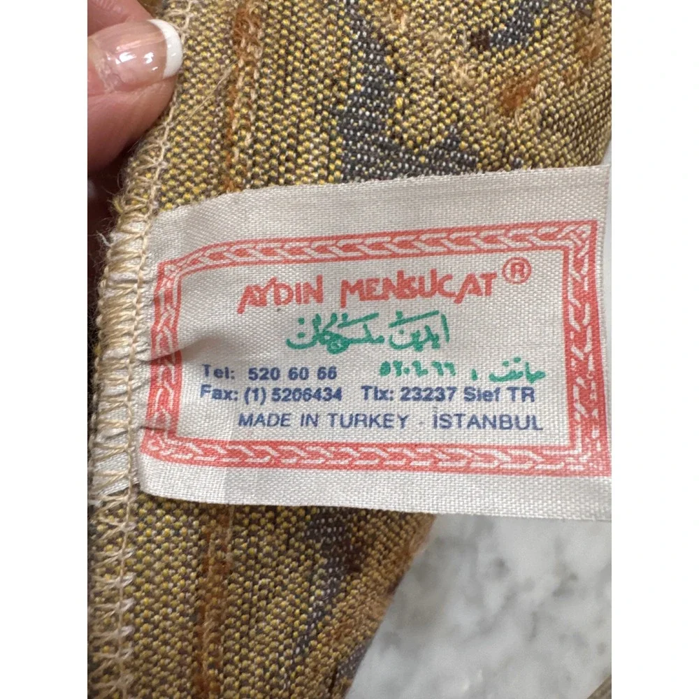 Aydin Mensucat Turkish Prayer Rug Brown Gold Mosque Design Fringed Sajadah Mat